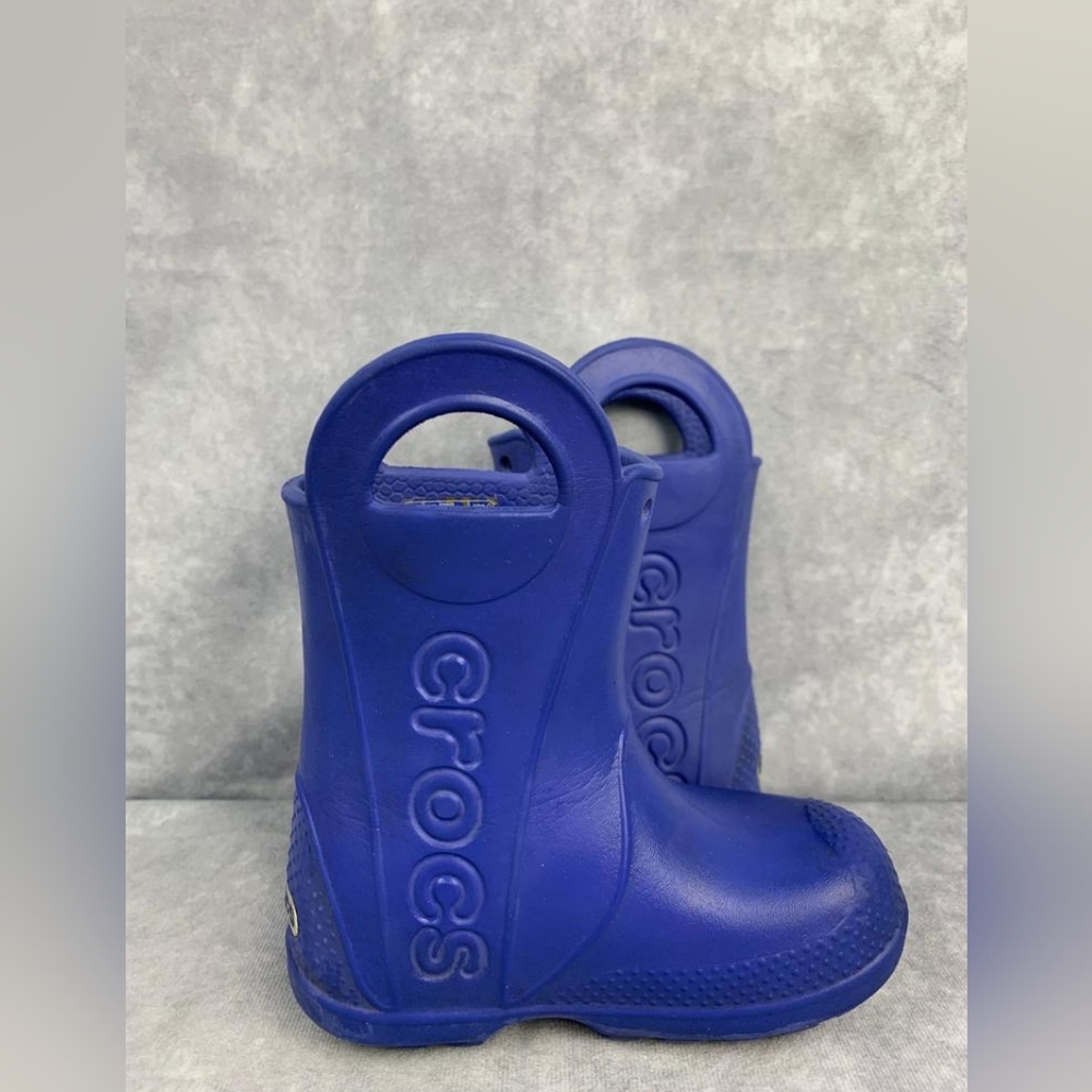 CROCS Kids Blue Handle Rain & Snow Boots - Picture 3 of 7